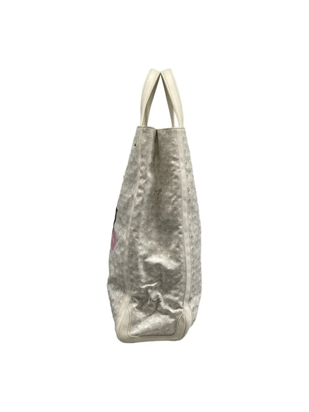 Goyard Tote Sac Voltaire White Smile Paint Leather